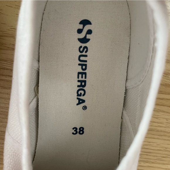 👟🦄🪩Superga White Canvas Women's Lace Up Sneakers Shoes euro 38 - Picture 8 of 8